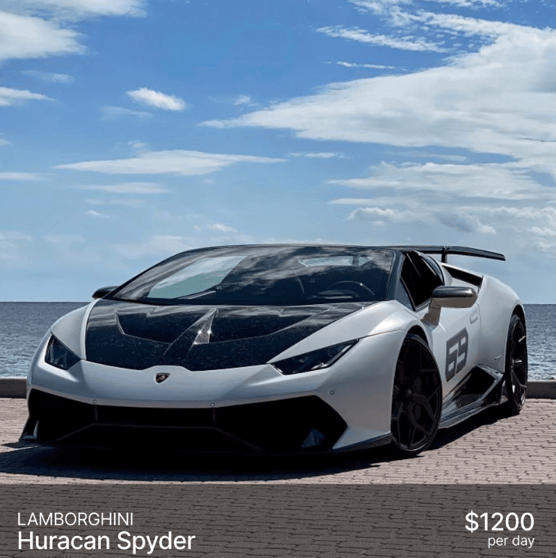 Lamborghini Huracan Spyder ($1200/day)