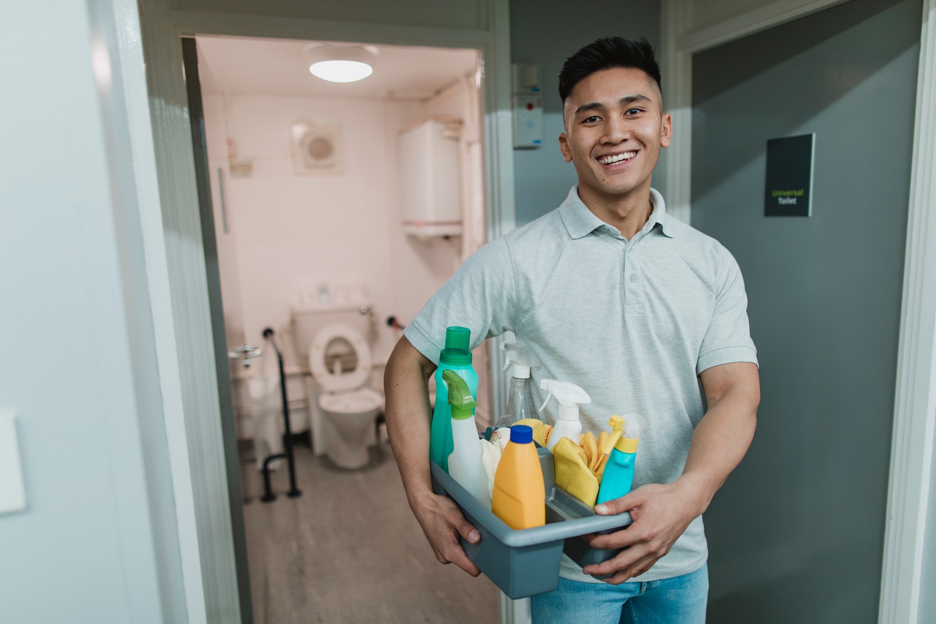 Portrait of a Male Cleaner